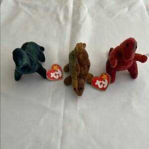 Ty Small Pets Plush Toys Green and Brown